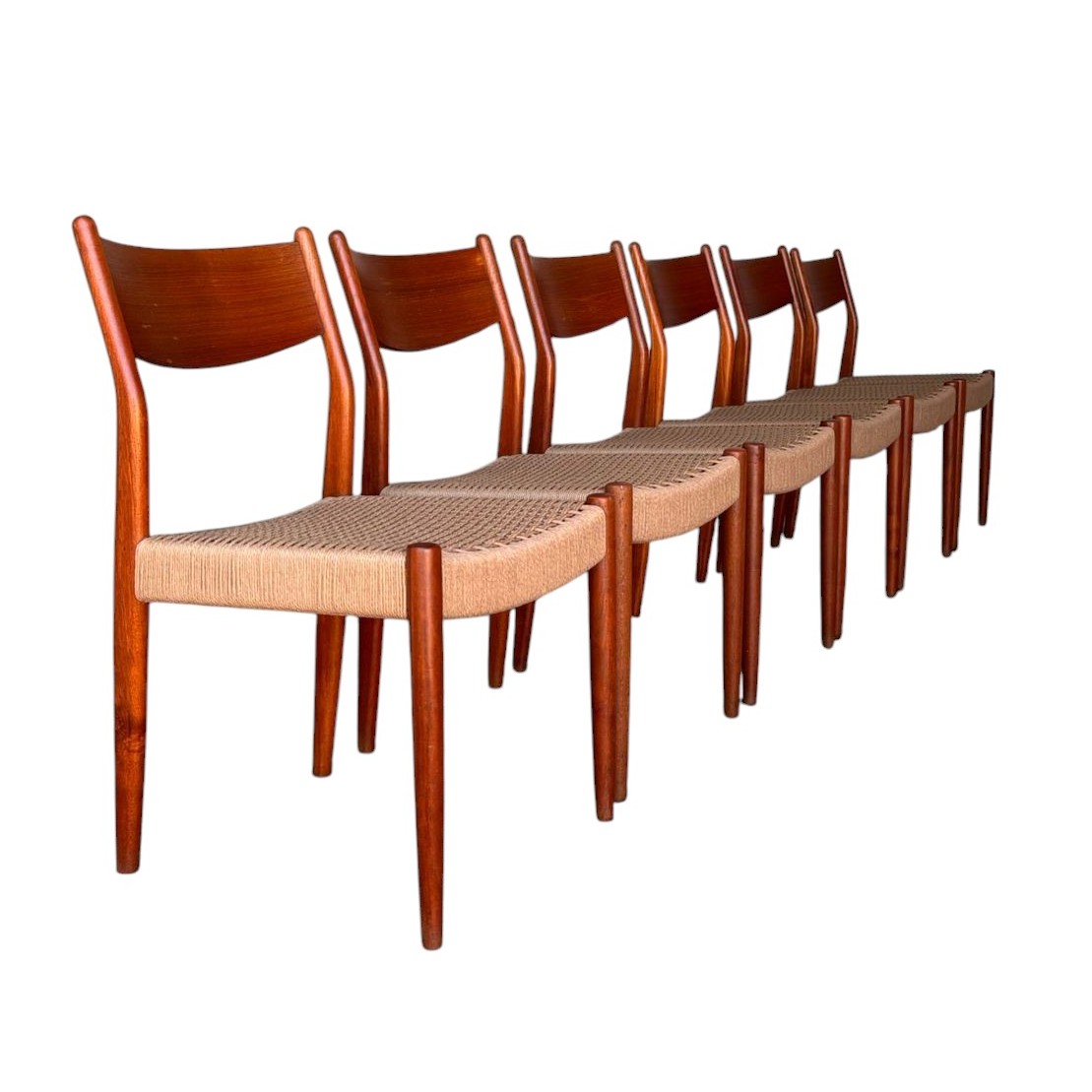 Set of 6 teak dining chairs par Fristho Franeker, Denmark 