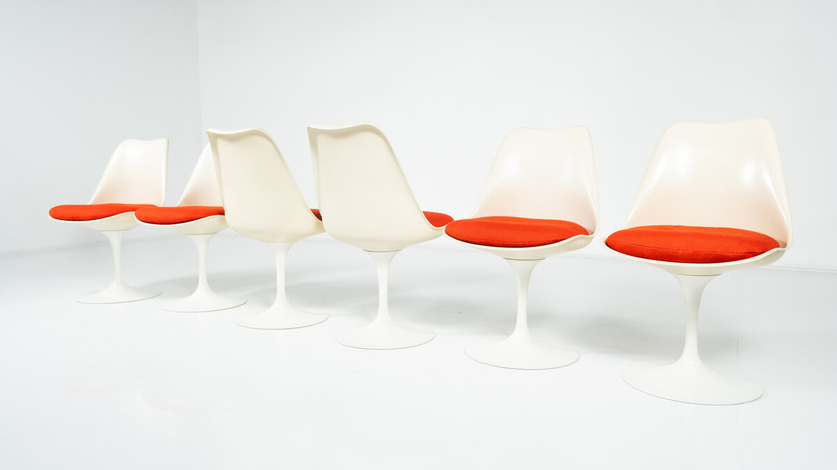 Set of 6 Tulip Chairs by Eero Saarinen For Knoll, 1960s