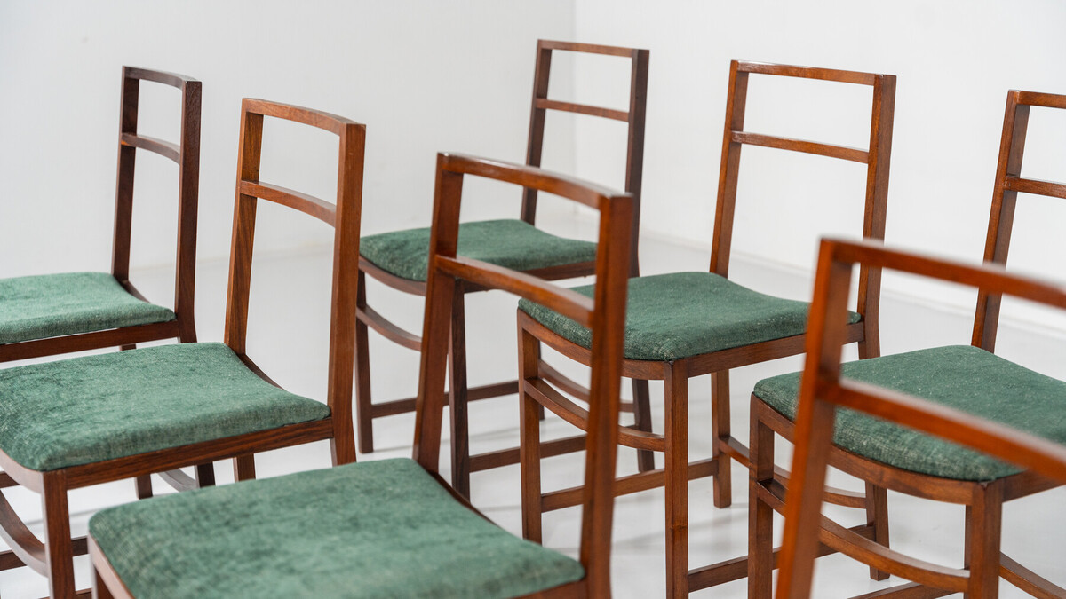 Set of 8 Mid-Century  Dining Chairs by Renato Venturi for MIM, 1950s