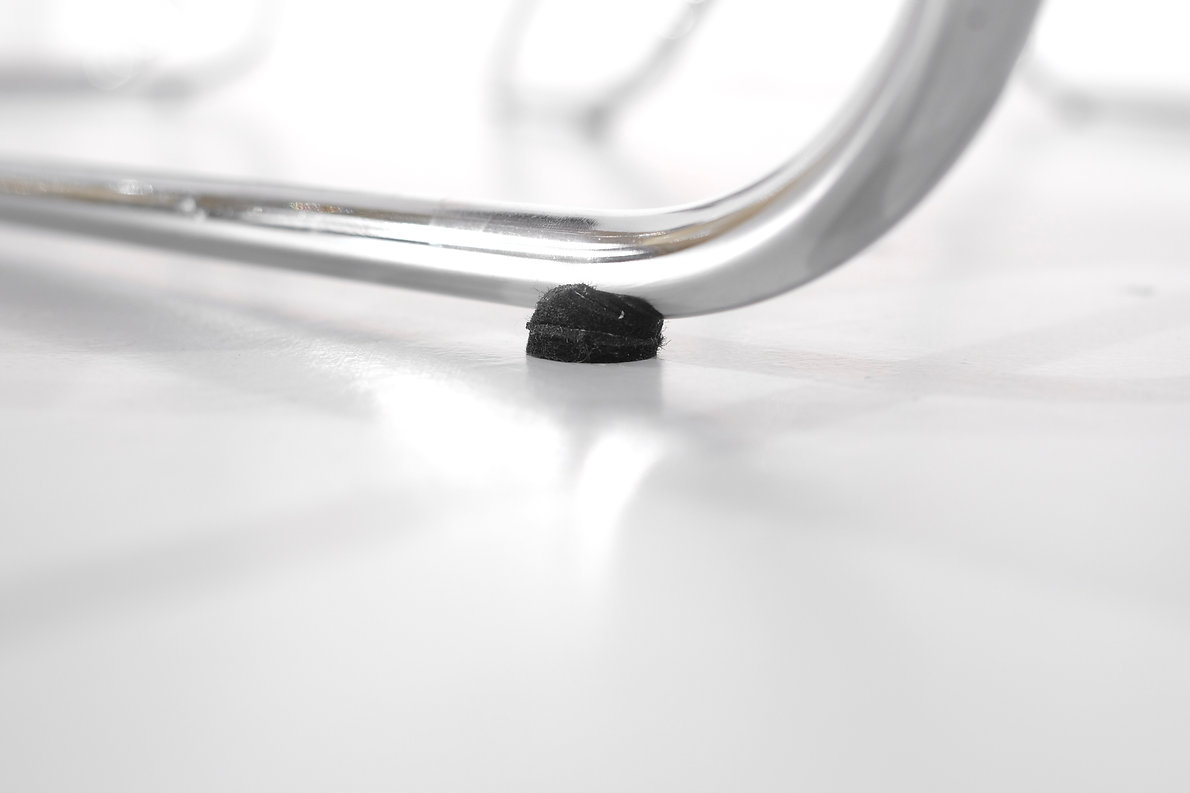 Set of 9 chrome folding chairs with fabric from the 1970s