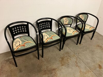 Set of four secessional armchairs in bentwood by Gustave Siegal and Otto Wagner for J&J Kohn, Vienna, 1900s