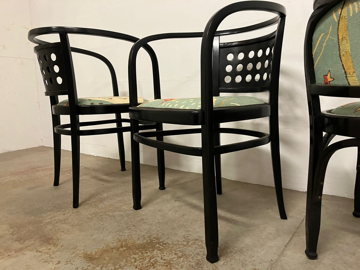 Set of four secessional armchairs in bentwood by Gustave Siegal and Otto Wagner for J&J Kohn, Vienna, 1900s