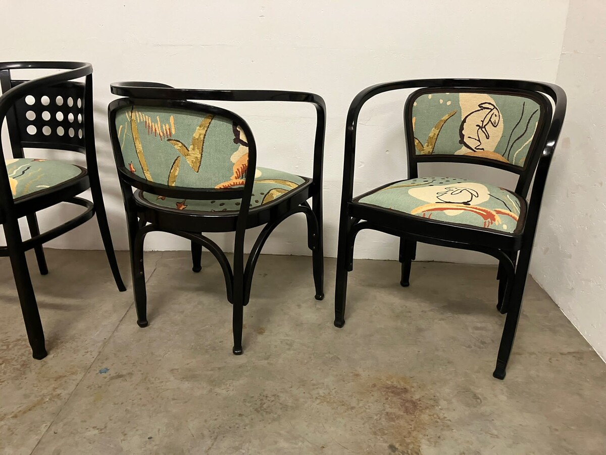 Set of four secessional armchairs in bentwood by Gustave Siegal and Otto Wagner for J&J Kohn, Vienna, 1900s