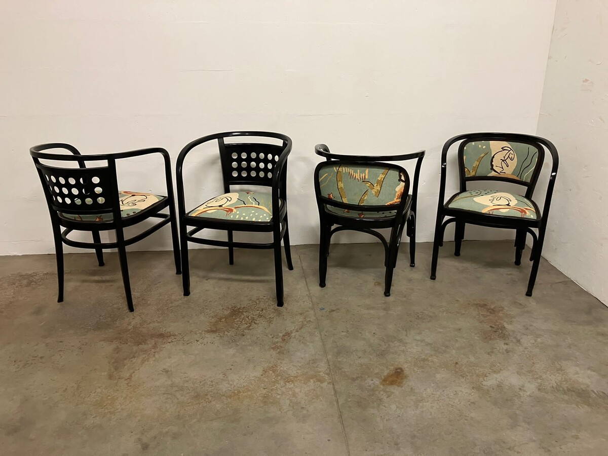 Set of four secessional armchairs in bentwood by Gustave Siegal and Otto Wagner for J&J Kohn, Vienna, 1900s