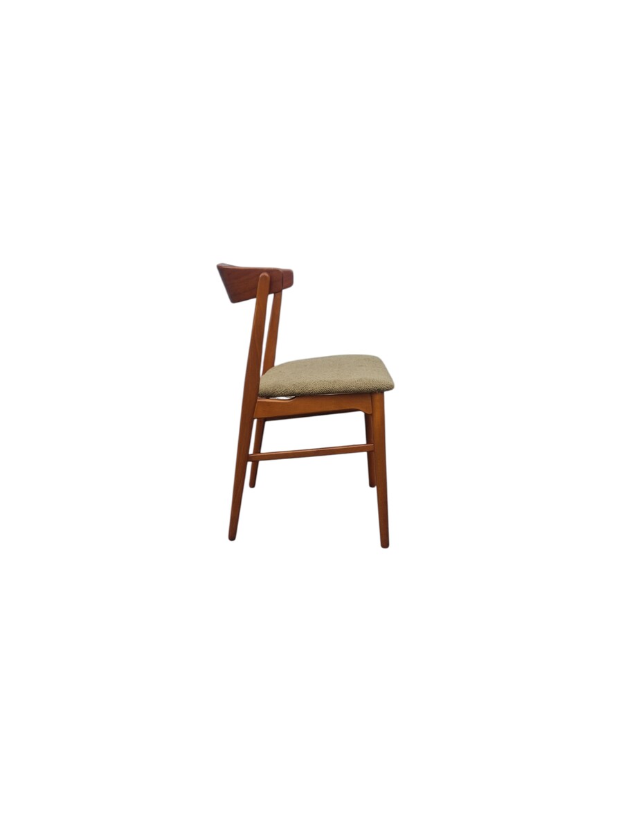 Set of six Farstrup chairs, no. 206, in teak and natural wood.