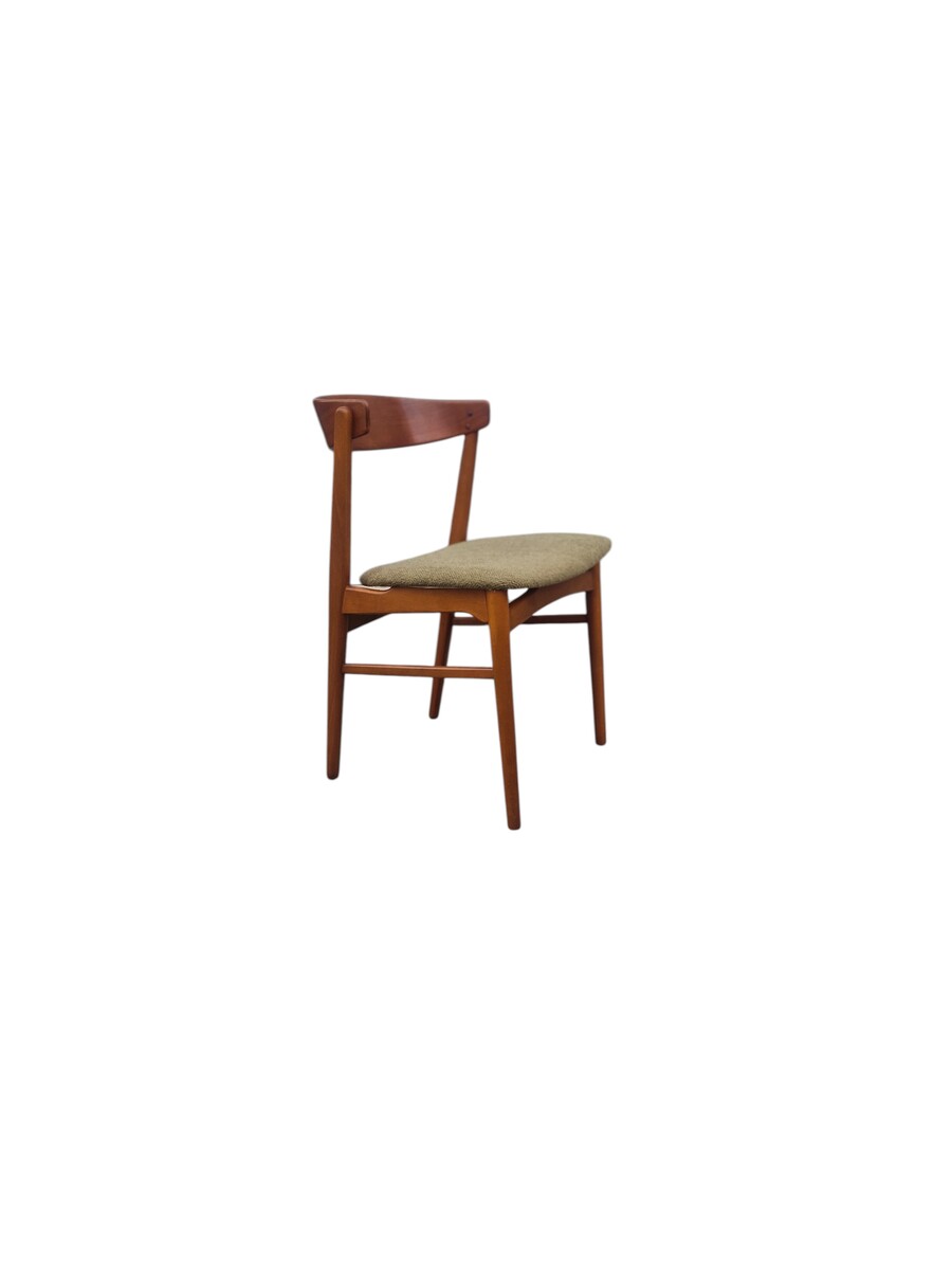 Set of six Farstrup chairs, no. 206, in teak and natural wood.