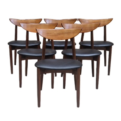Set of six Model 58 dining chairs by Harry Ostergaard for Randers Mobelfabrik, Denmark, 1950's