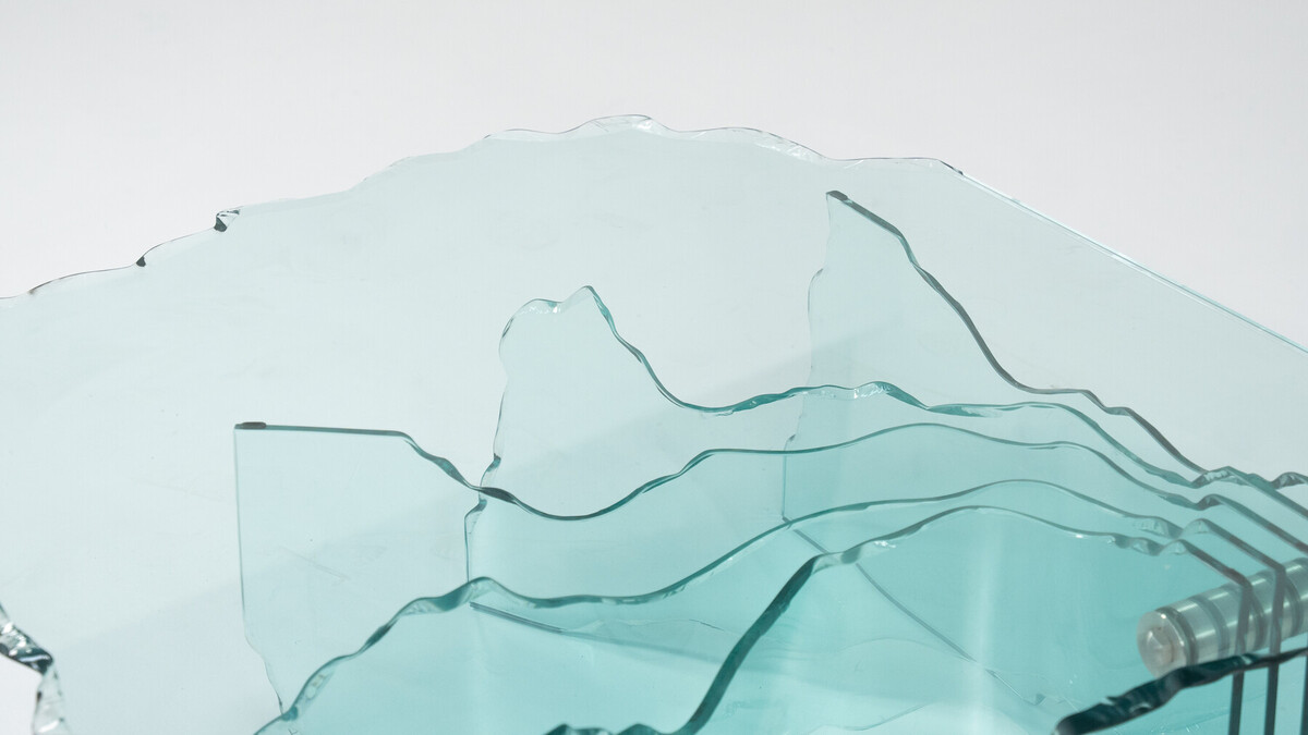 Shell Coffee Table by Danny Lane for Fiam, Glass, 1980s