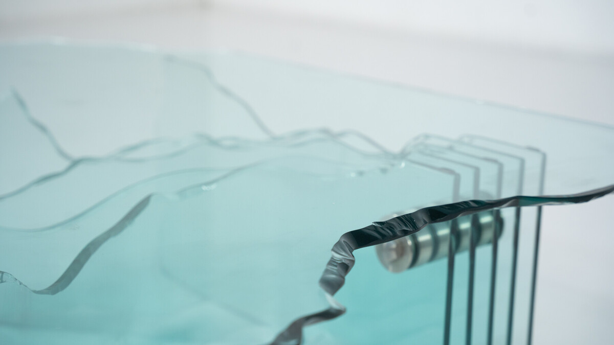 Shell Coffee Table by Danny Lane for Fiam, Glass, 1980s