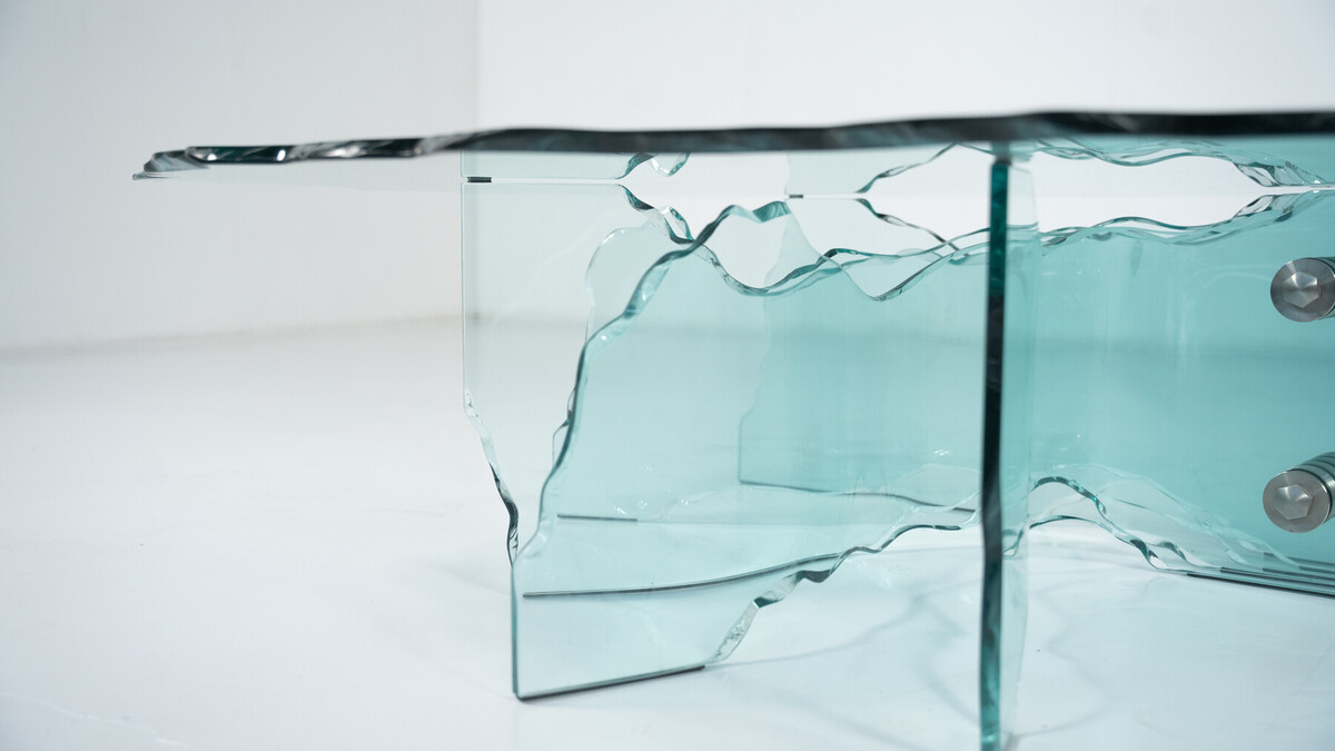 Shell Coffee Table by Danny Lane for Fiam, Glass, 1980s