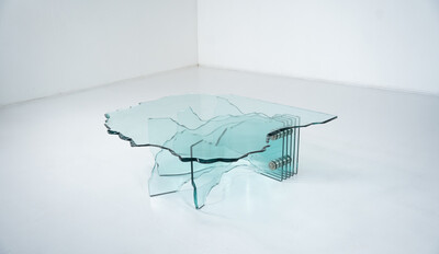Shell Coffee Table by Danny Lane for Fiam, Glass, 1980s