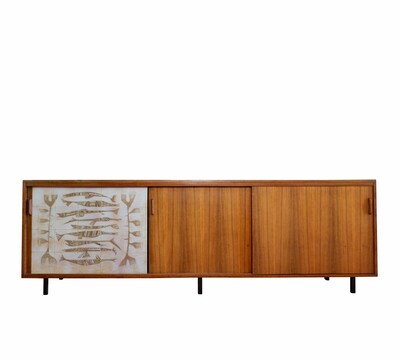 Sideboard with tiles signed By Edy Buyse for Perignem - Belgium 1950/60s