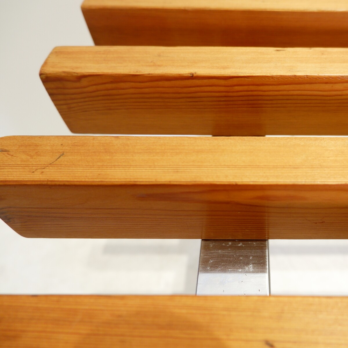 Slatted bench on chrome metal legs, 1960s