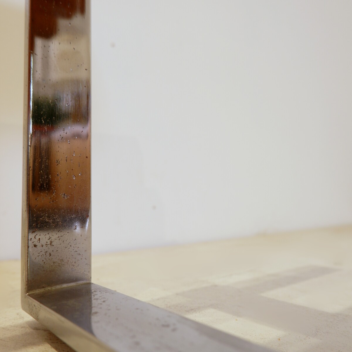 Slatted bench on chrome metal legs, 1960s