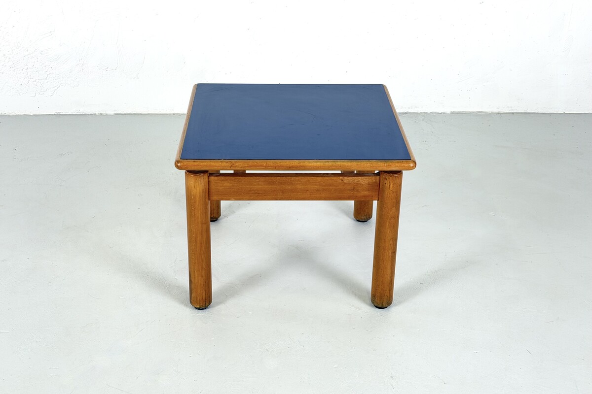 Small coffee table with Blue formica top, France, 1960s
