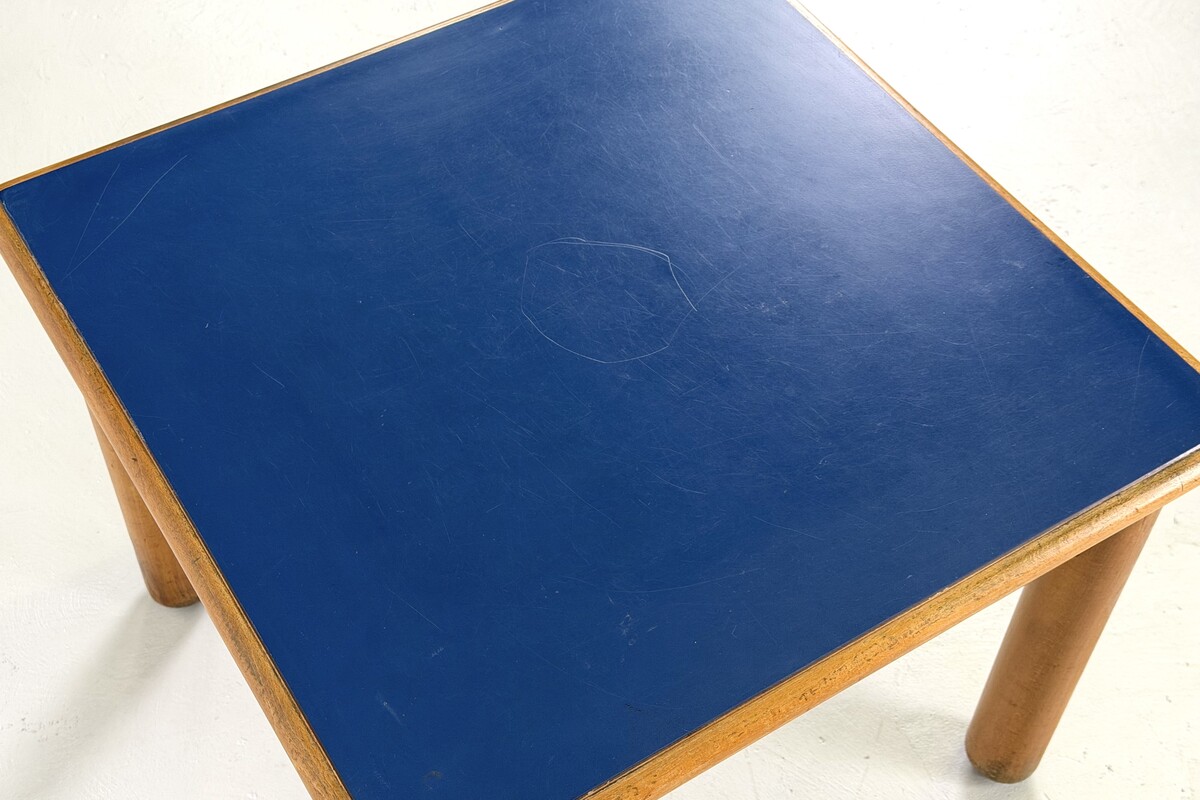 Small coffee table with Blue formica top, France, 1960s