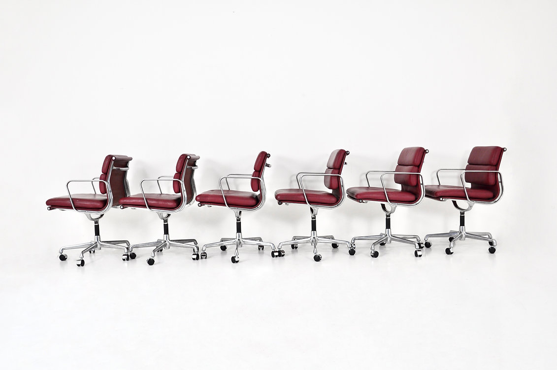 Soft Pad Office Chairs by Charles & Ray Eames for ICF, 1970S, Set of 6