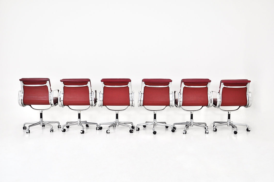 Soft Pad Office Chairs by Charles & Ray Eames for ICF, 1970S, Set of 6