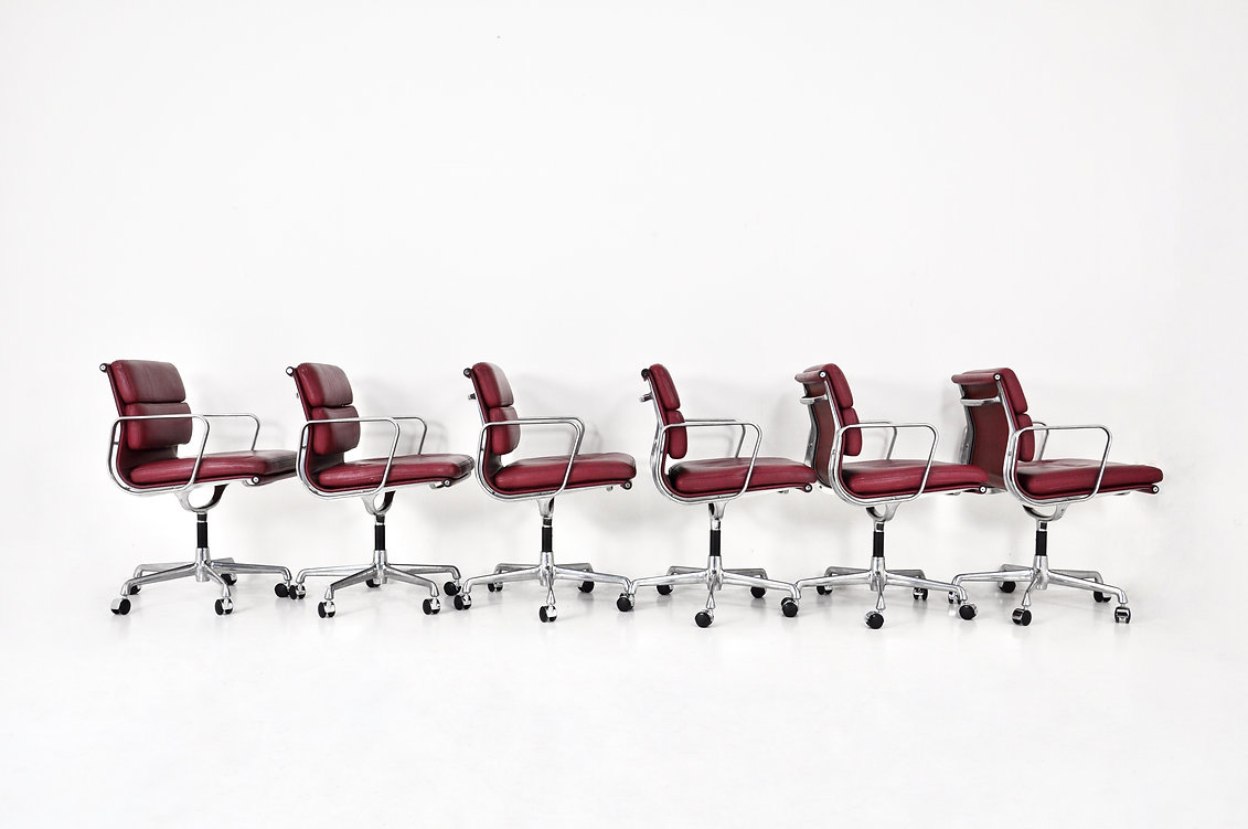 Soft Pad Office Chairs by Charles & Ray Eames for ICF, 1970S, Set of 6