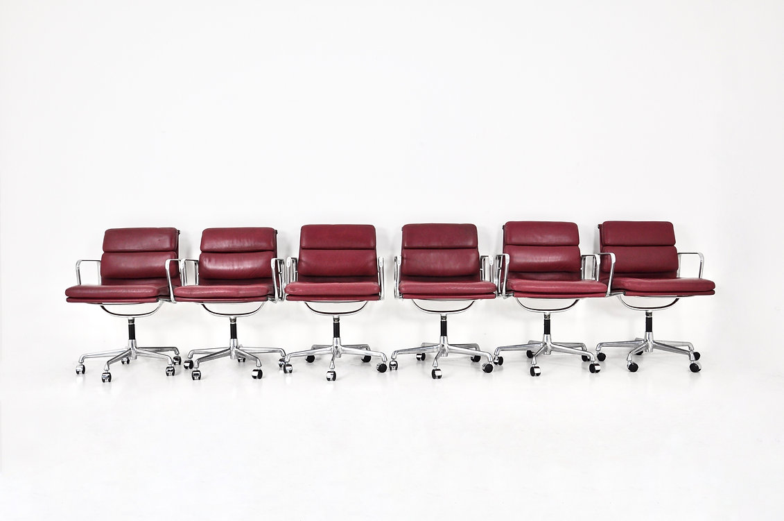 Soft Pad Office Chairs by Charles & Ray Eames for ICF, 1970S, Set of 6