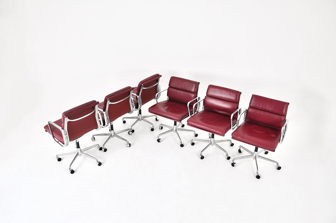 Soft Pad Office Chairs by Charles & Ray Eames for ICF, 1970S, Set of 6