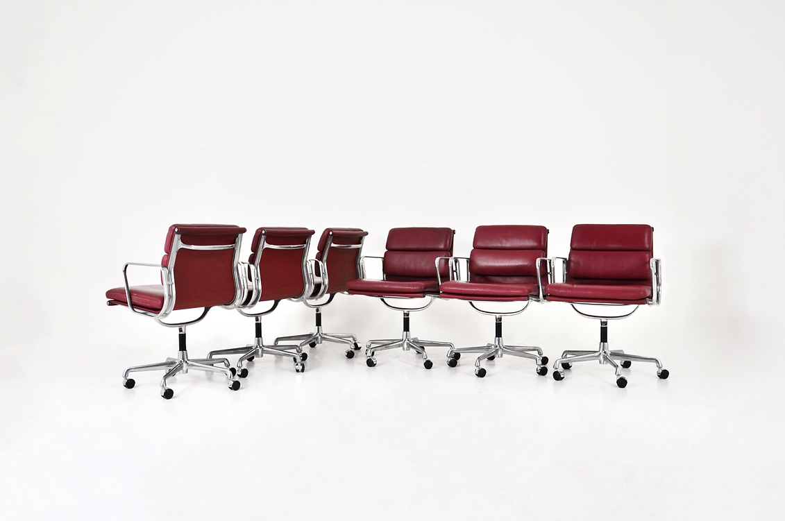 Soft Pad Office Chairs by Charles & Ray Eames for ICF, 1970S, Set of 6