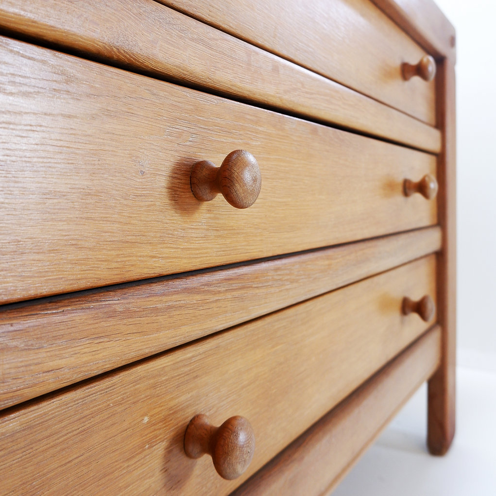 Solid Wood Chest Of Drawers in the style of Pierre Chapo - 1960s