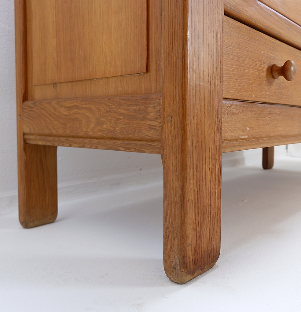 Solid Wood Chest Of Drawers in the style of Pierre Chapo - 1960s