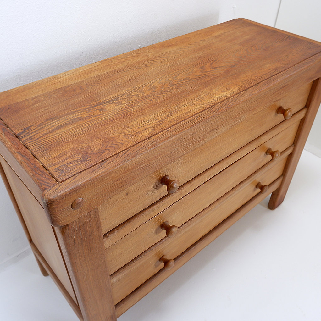 Solid Wood Chest Of Drawers in the style of Pierre Chapo - 1960s