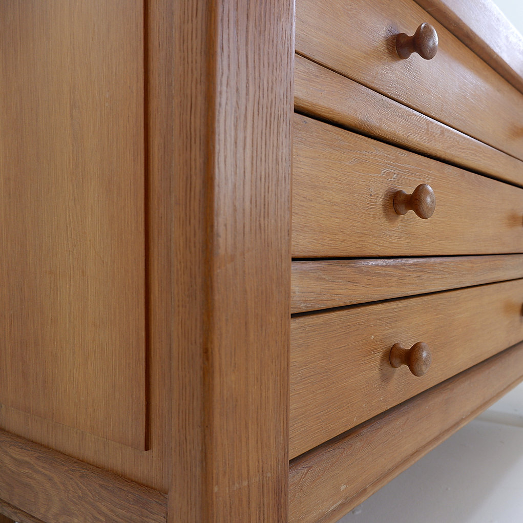 Solid Wood Chest Of Drawers in the style of Pierre Chapo - 1960s