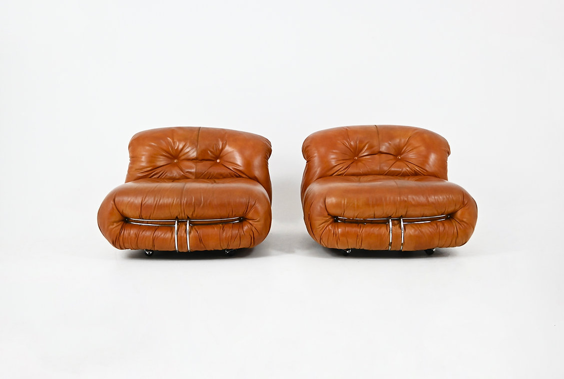 Soriana Lounge Chairs by Afra & Tobia Scarpa for Cassina, 1970s, set of 2