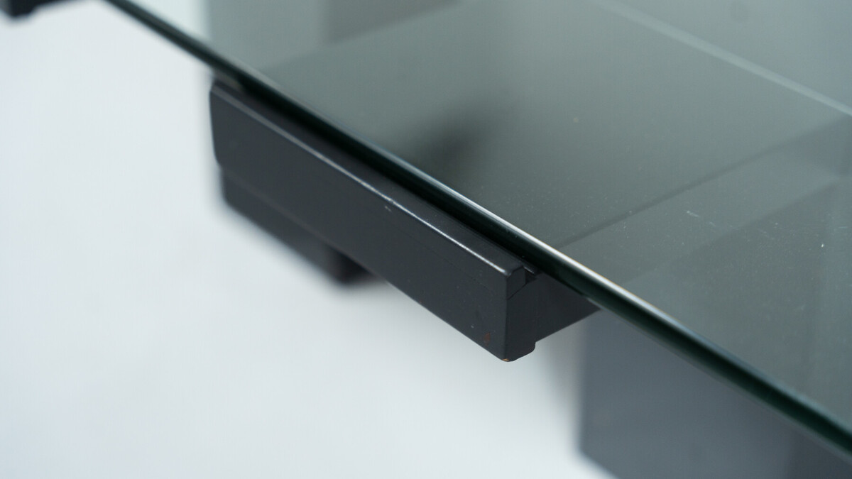 Square Coffee Table, Wood and Glass, Italy, 1960s