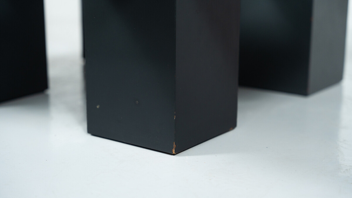 Square Coffee Table, Wood and Glass, Italy, 1960s