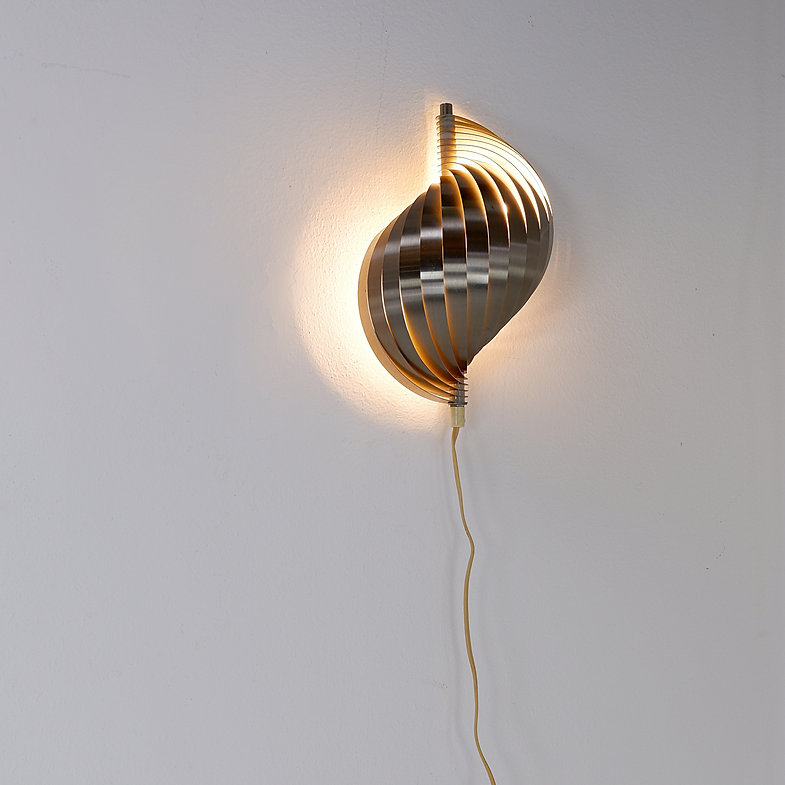 Swelling aluminium sconce by Henri Mathieu, France, 1970's