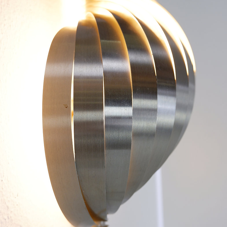 Swelling aluminium sconce by Henri Mathieu, France, 1970's