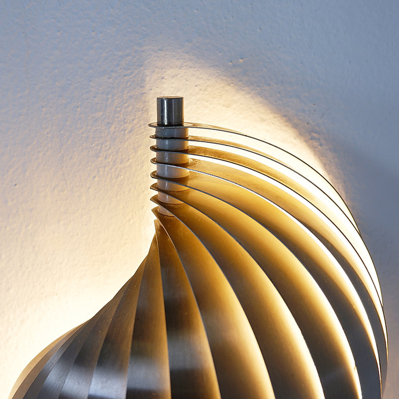 Swelling aluminium sconce by Henri Mathieu, France, 1970's