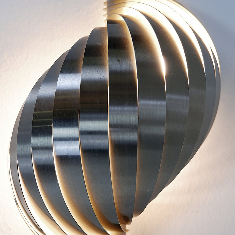 Swelling aluminium sconce by Henri Mathieu, France, 1970's