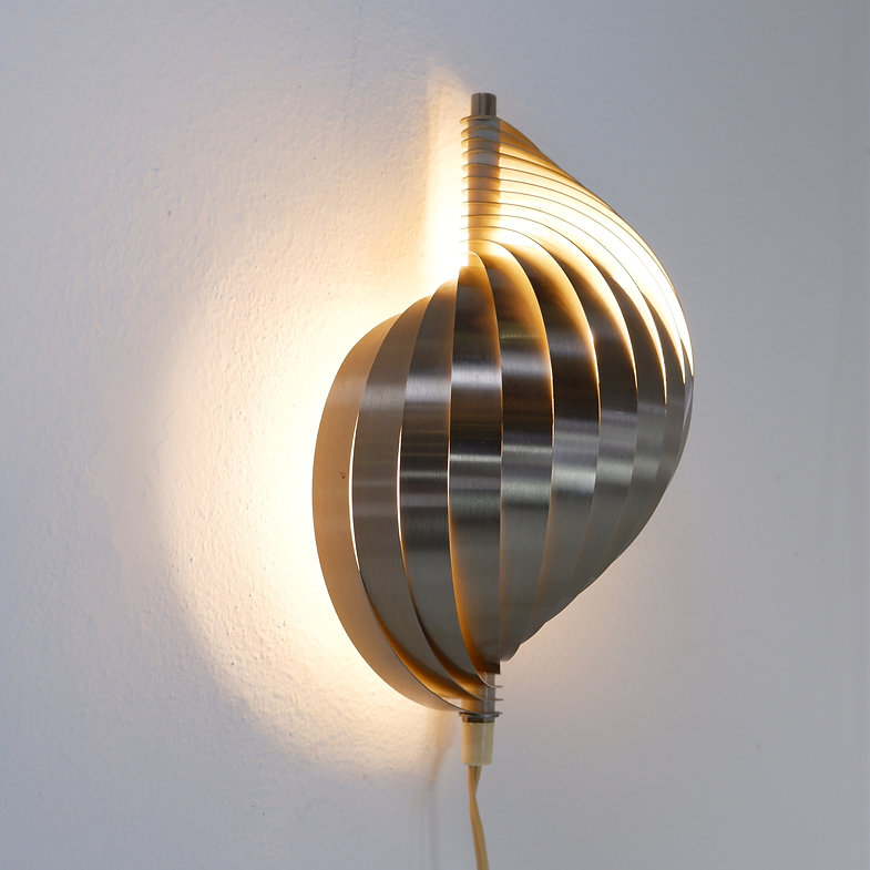 Swelling aluminium sconce by Henri Mathieu, France, 1970's