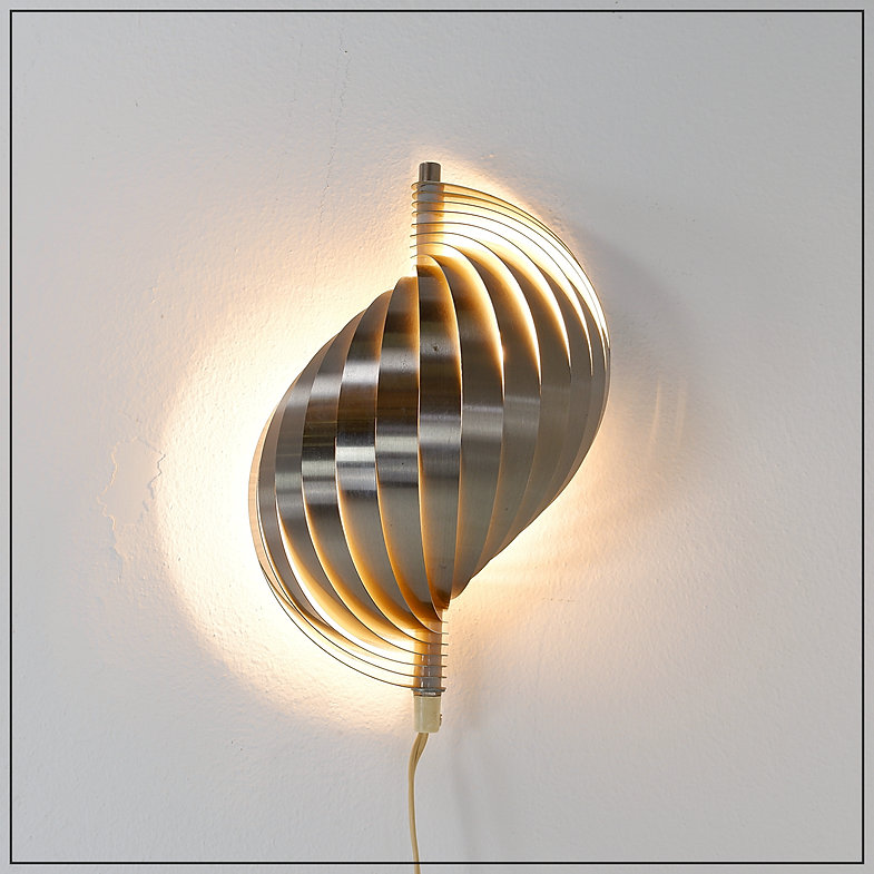 Swelling aluminium sconce by Henri Mathieu, France, 1970's