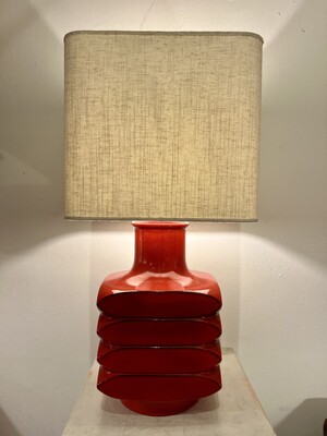Table Lamp by Cari Zalloni, Red Ceramic, Germany, 1970s