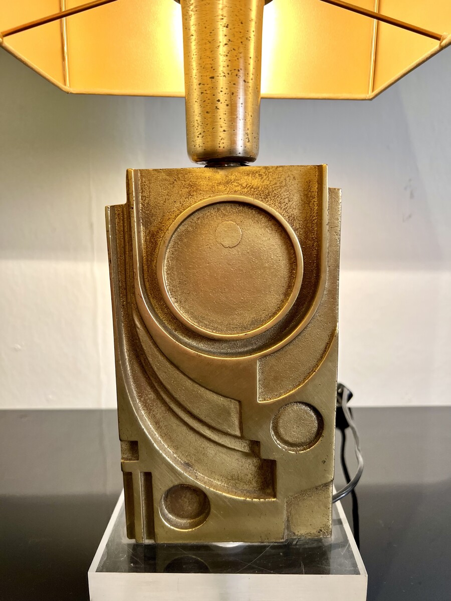 Table Lamp By Giuseppe Calonaci, Plexiglass & Brass, Signed, N178/300
