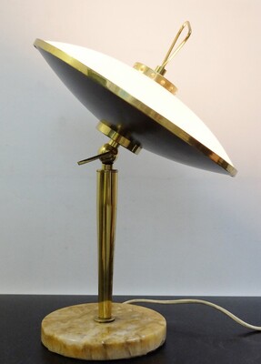 Table Lamp with Adjustable Opaline Glass Shade 