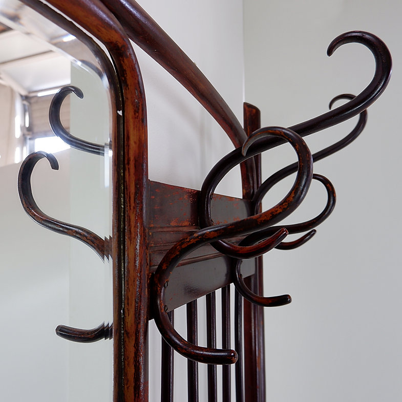 Thonet Art Nouveau Wall Mounted Coat Rack, Vienna, circa 1900