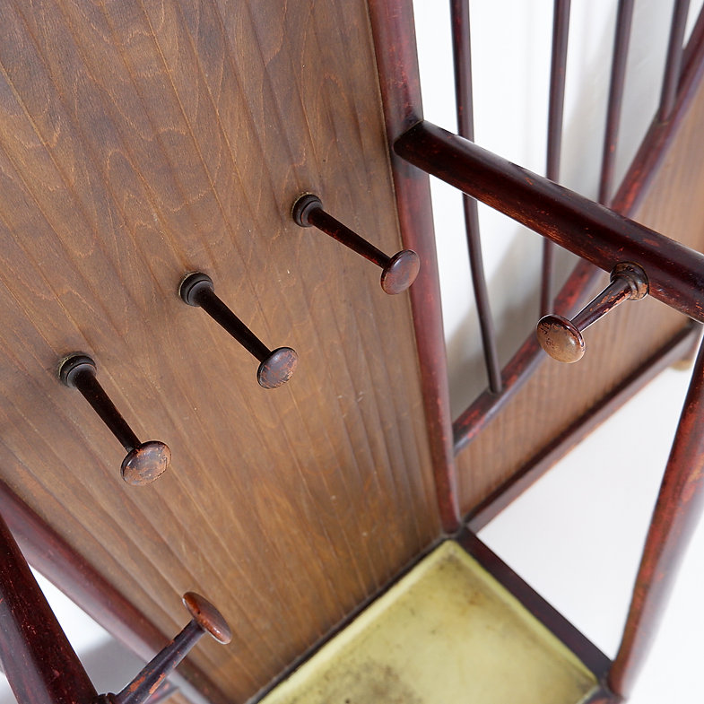 Thonet Art Nouveau Wall Mounted Coat Rack, Vienna, circa 1900