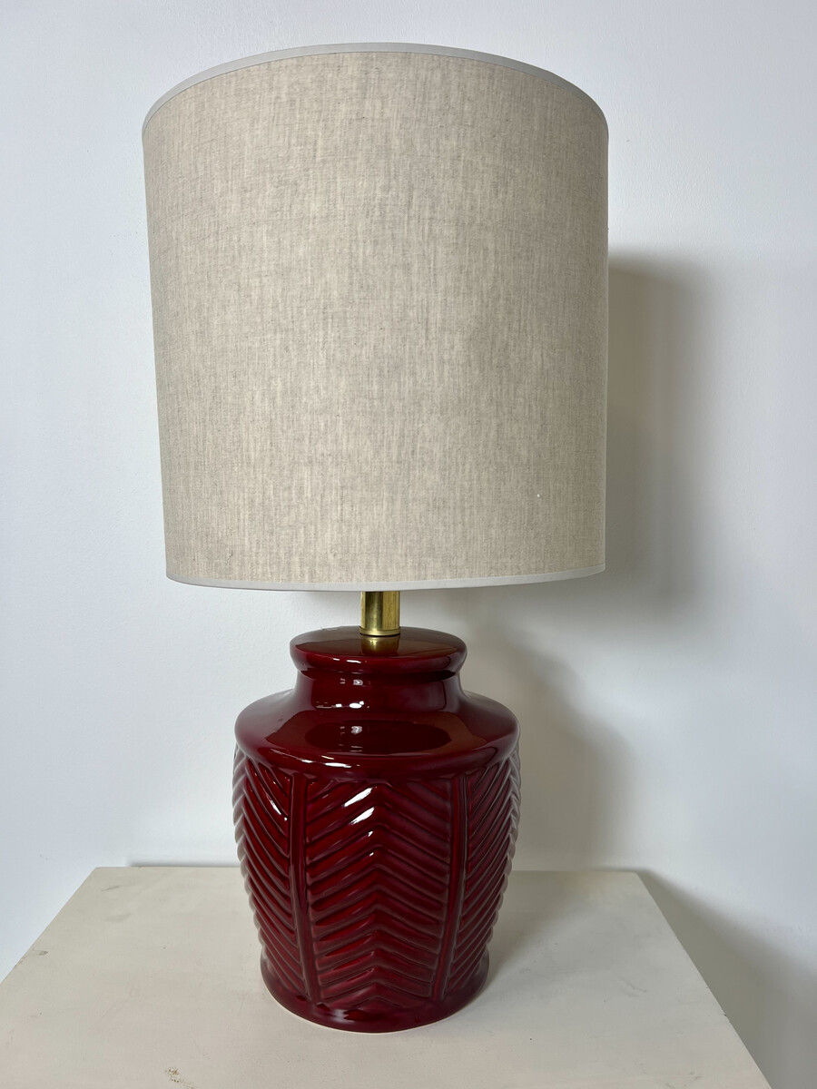 Tomasso Barbi Ceramic Table Lamp, Italy, 2 available