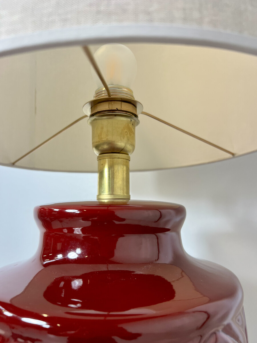 Tomasso Barbi Ceramic Table Lamp, Italy, 2 available