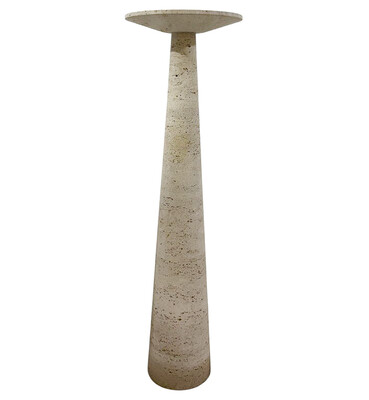 Travertine Pedestal Table, Pier Alessandro Giusti and Eugidio di Rosa, 1970s