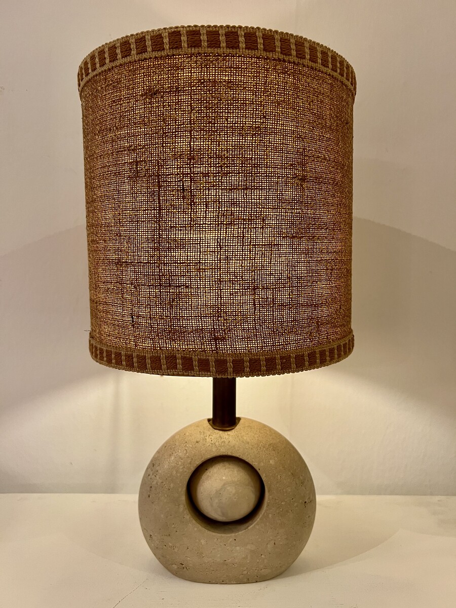 Travertine Table Lamp, Italy, 1970s