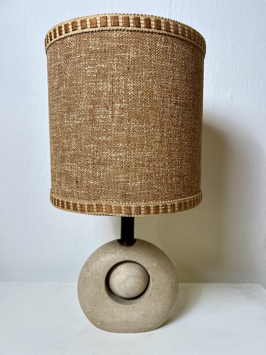 Travertine Table Lamp, Italy, 1970s
