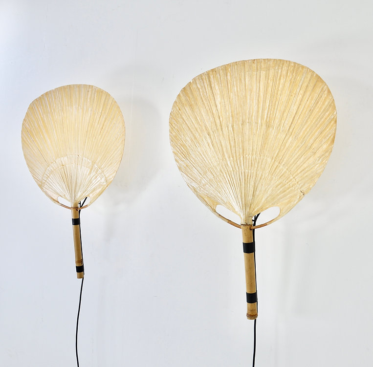 Uchiwa wall lamps by Ingo Maurer for M design, 1970's, set of 2